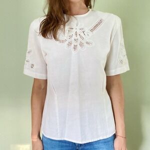 White Eyelet Top